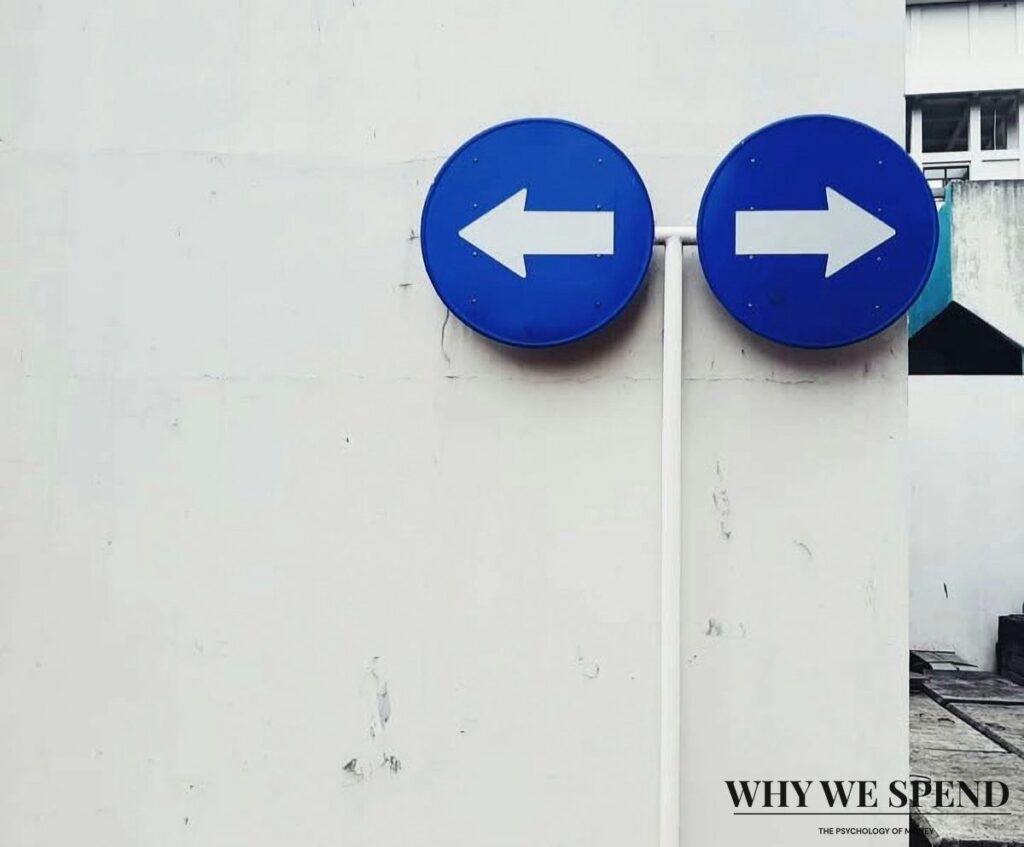 Multiple directional arrows showing confusion and decision paralysis