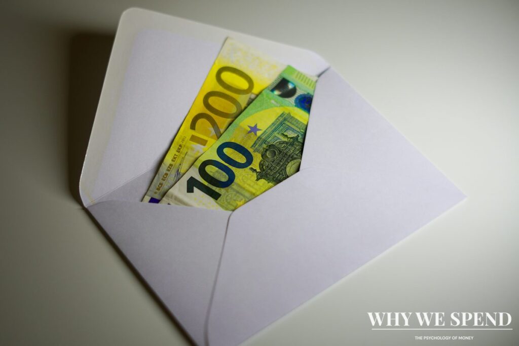Envelope and money for office collection or contribution