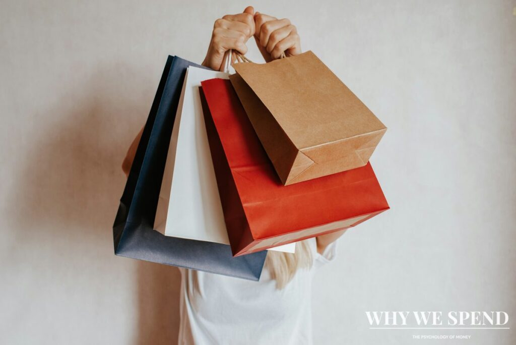 Shopping bags and credit card representing impulse purchases