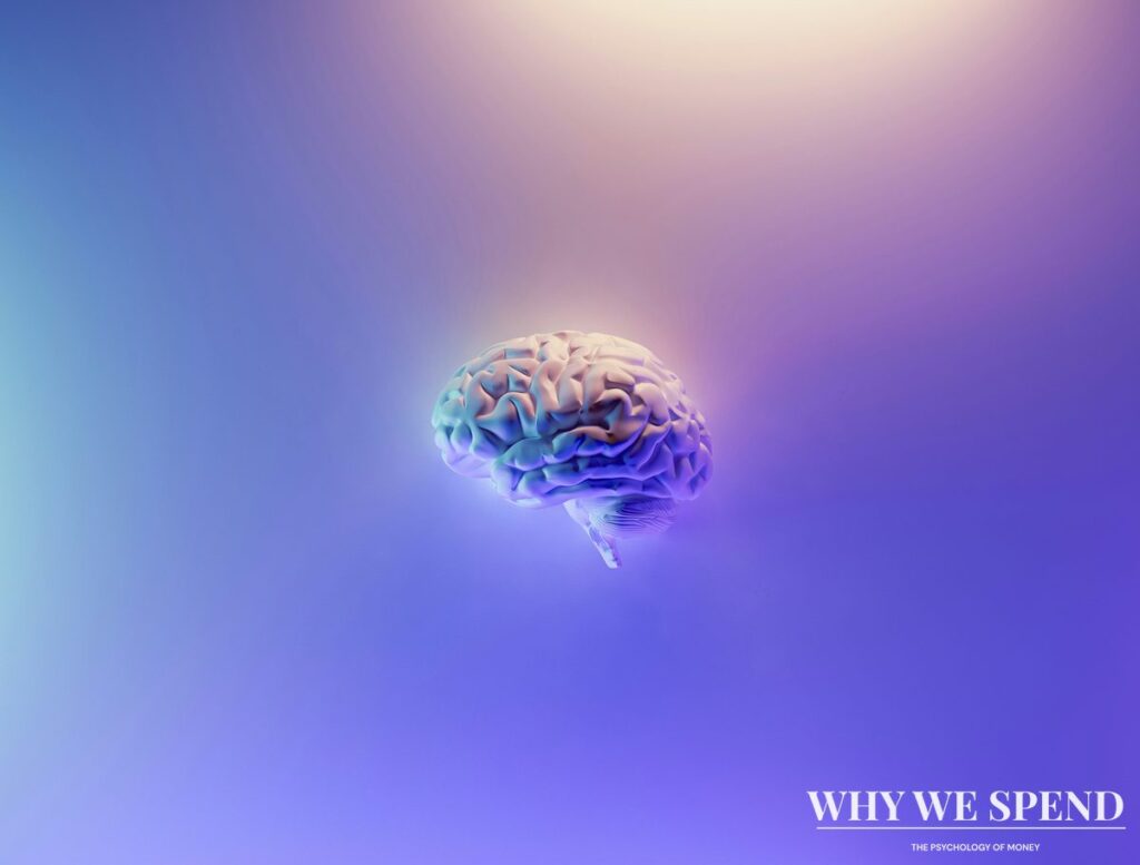 Conceptual image of human brain and decision-making representing spending psychology