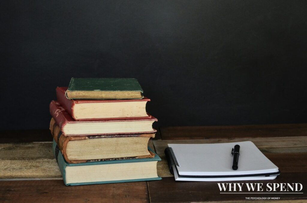 Open notebook with completed course materials and progress tracking