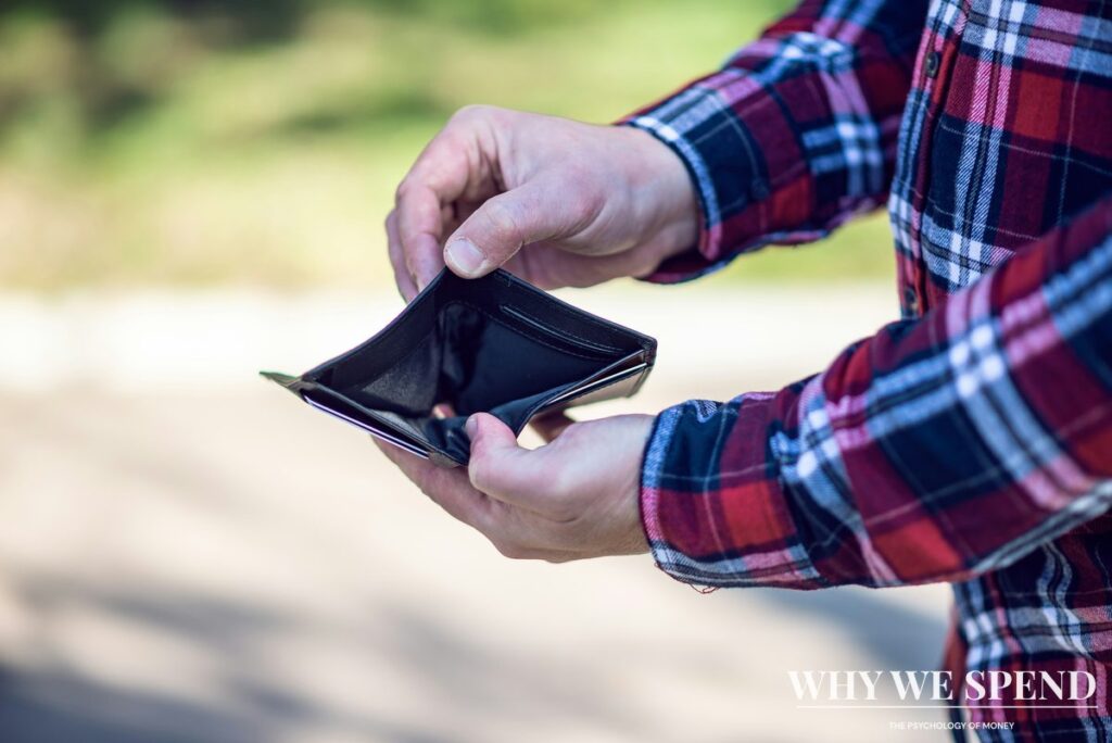 Open empty wallet showing lack of money and financial difficulty