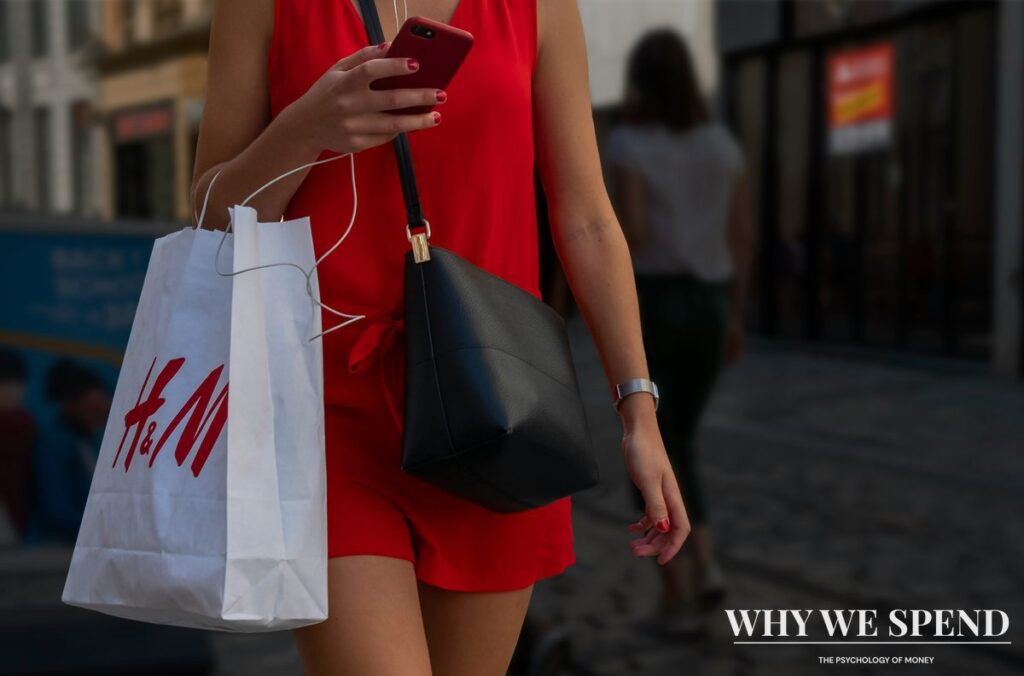Shopping bags and credit cards representing impulse spending behaviour
