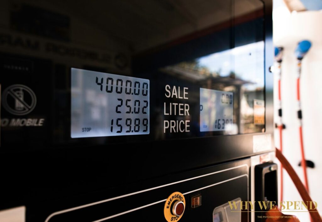 Fuel price display at petrol station showing rising costs