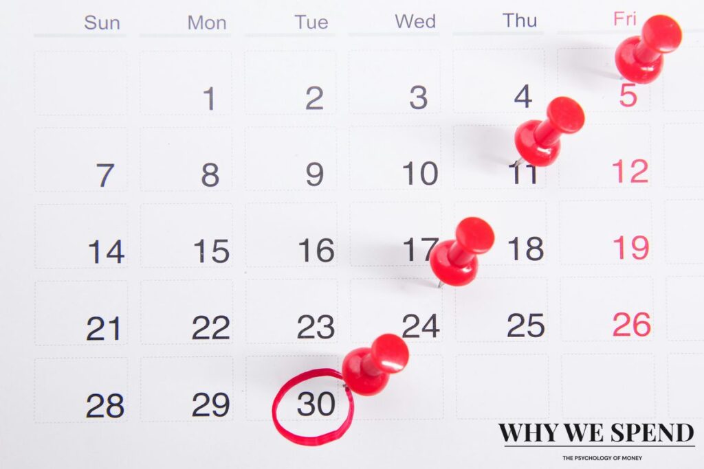 Calendar marking the first day of a new season or period
