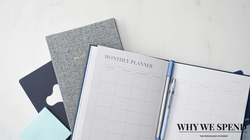 Person planning seasonal budget to resist shopping triggers